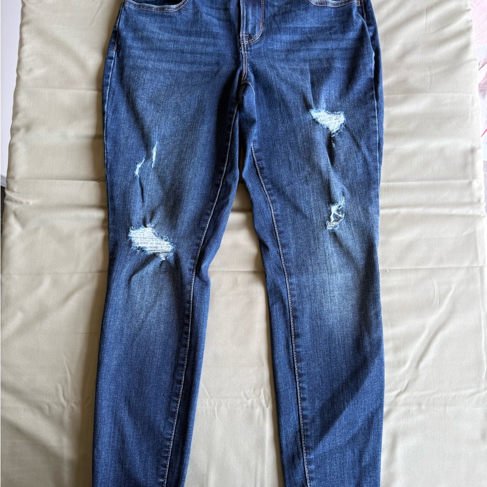 Maurices Blue Distressed Skinny Jeans